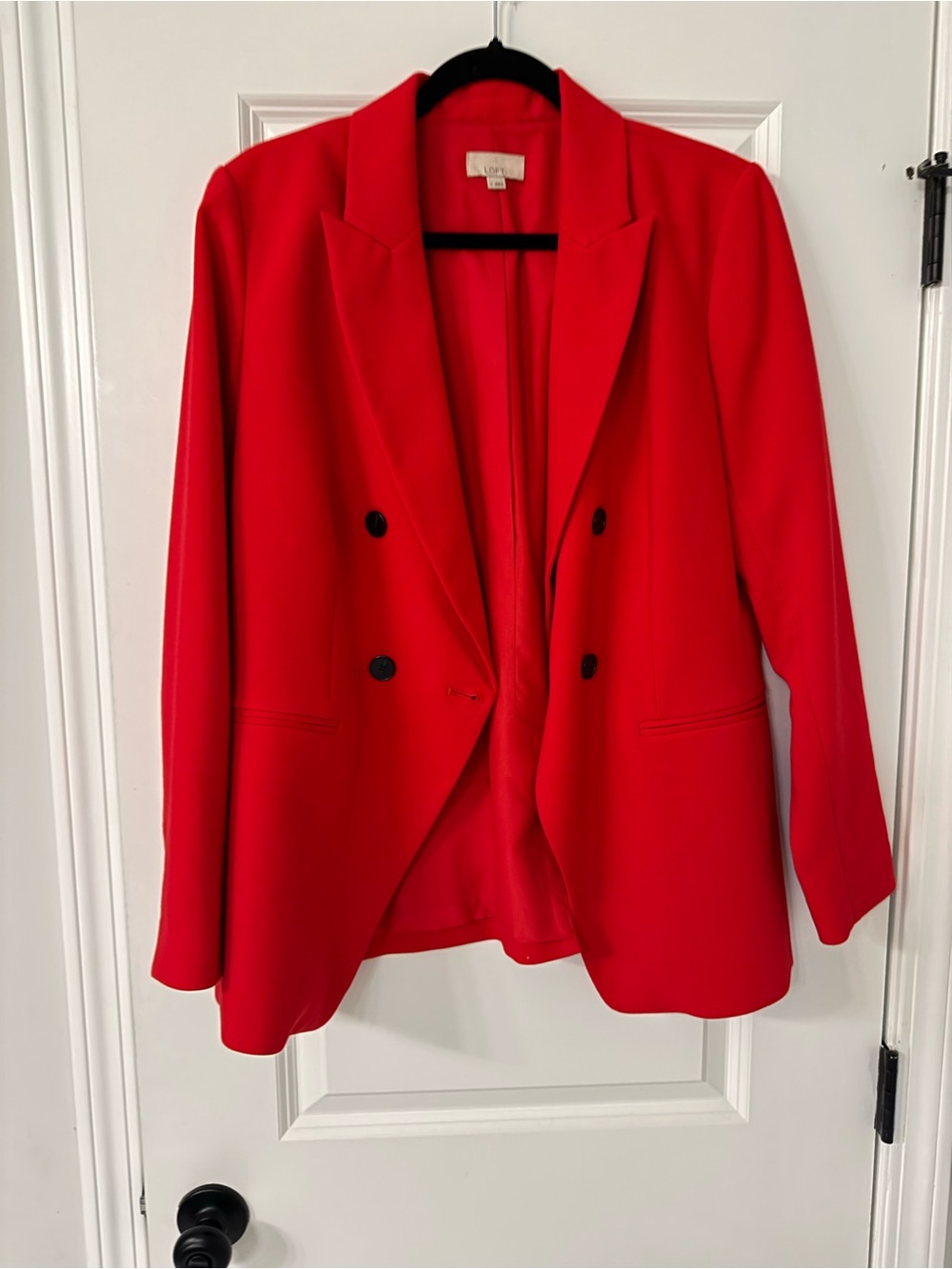 LOFT Red Double-Breasted Blazer